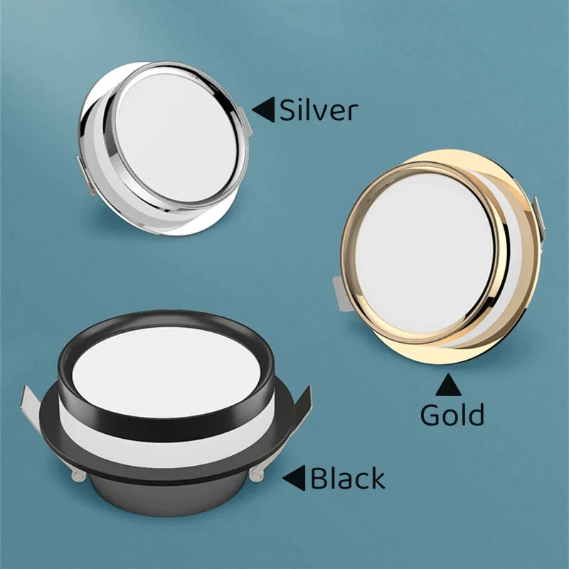 Afralia™ Luxury LED Downlights: 5W/7W/9W/12W Recessed Ceiling Lamp for Bedroom, in Black/Golden/Silver