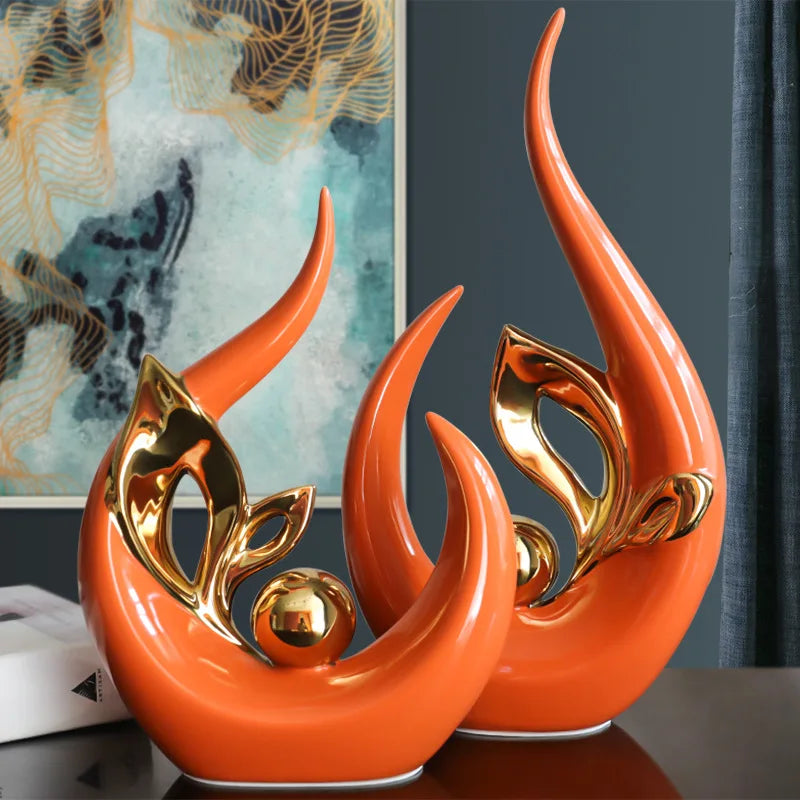 Afralia™ Lifelike Nordic Ceramic Figurine for Home Office Decor & Desk Craft Gift