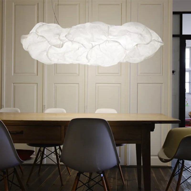 Afralia™ Cloud White Pendant Light: Rice Paper Ball Lampshade for Kitchen Island, Restaurant & Kids Room