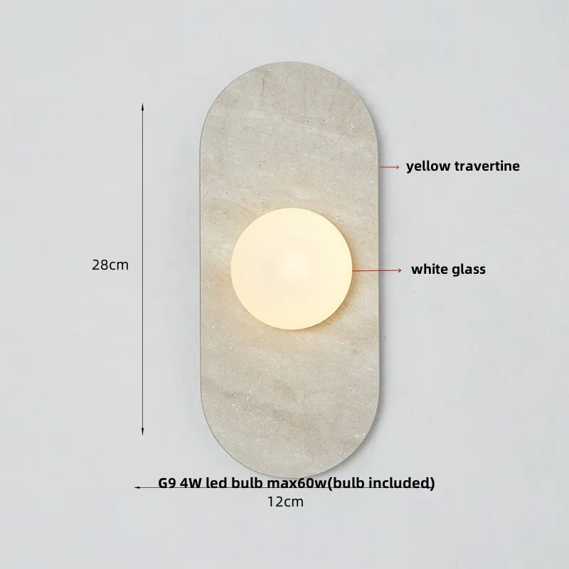 Afralia™ LED Wall Light: French Luxury Glass Globe Stone Wall Lamp Fixture