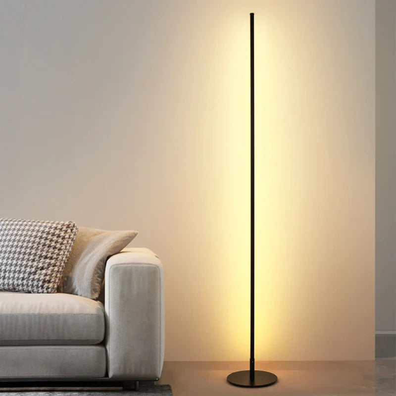 Afralia™ LED Floor Lamp 15W Aluminum Iron Paint Black/White Living Room Bedroom Lighting