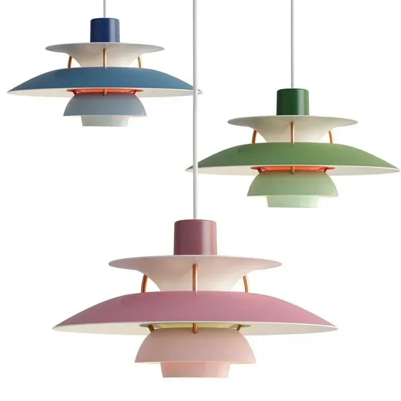 Afralia™ Nordic Multicolour Aluminum Pendant Chandelier for Dinning Room and Bedroom