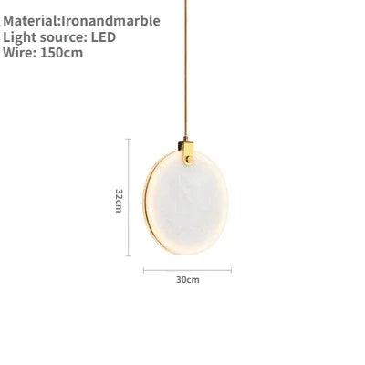Afralia™ Round Marble Pendant Light for Bedroom, Kitchen, and Stairs