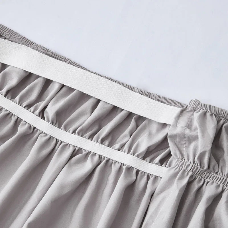 Afralia™ Solid Color Bed Skirt Brushed Stain Resistant Easy To Clean Bed Cover