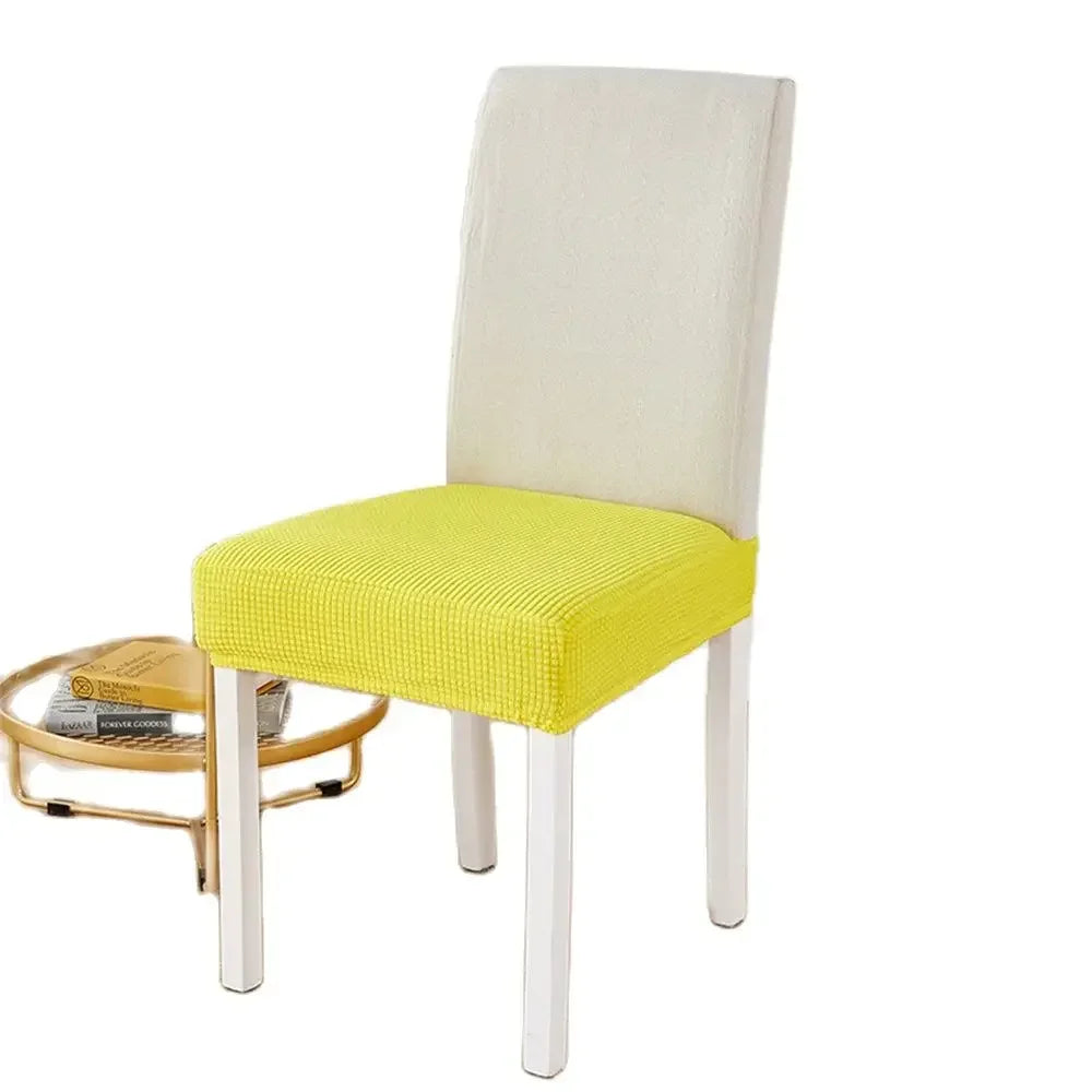 Afralia™ 15-Color Fleece Chair Cover: Elastic Slipcover for Dining Room Seat Protection