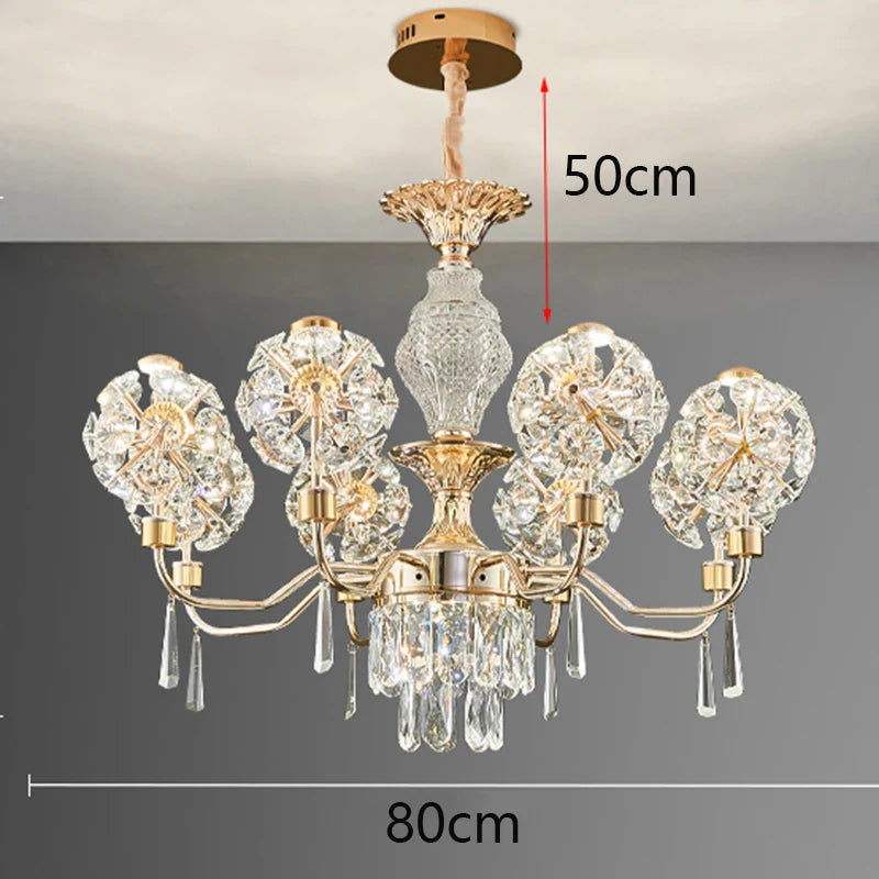 Afralia™ Crystal Chandelier Pendant Light for Luxury Living Room and Bedroom Decor