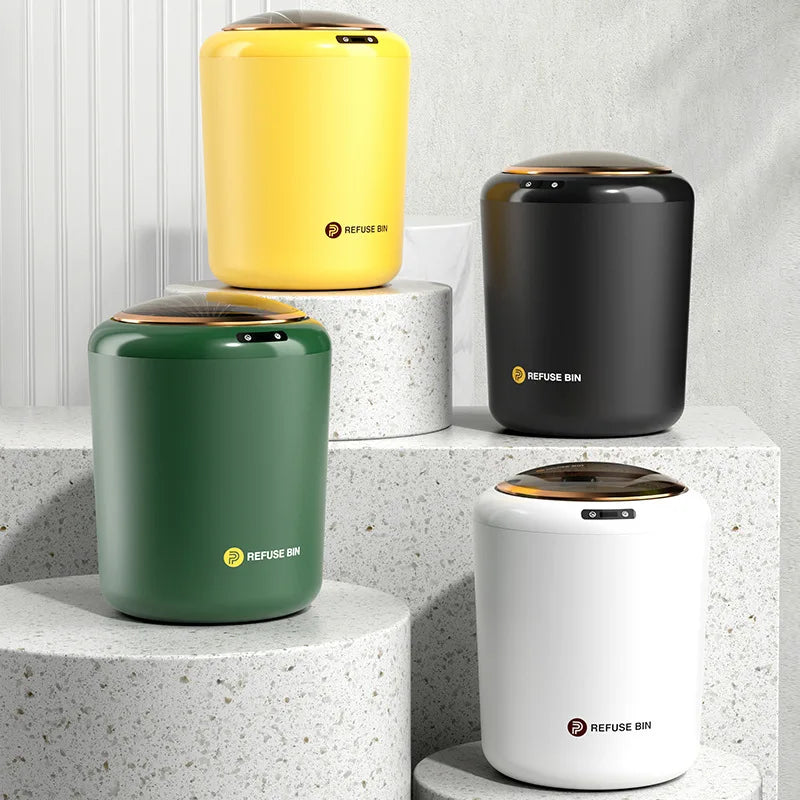 Afralia™ Smart Induction Trash Can Electric Dustbin for Kitchen & Bathroom Garbage