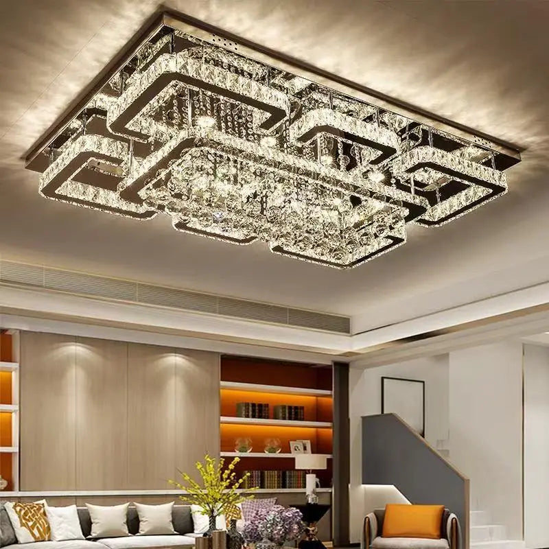 Afralia™ Crystal LED Chandelier: Modern Luxury Ceiling Lamp with Remote Control
