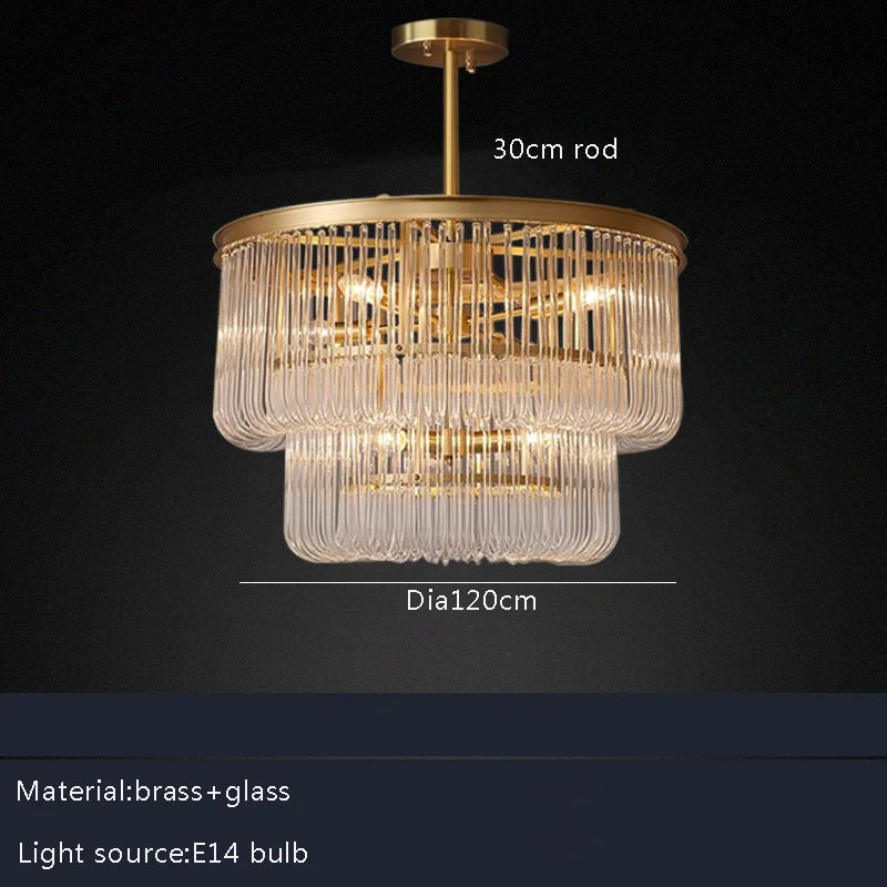 Afralia™ Brass Glass Bar Chandelier 2025: Minimalist Luxury Hanglamp for Living Room