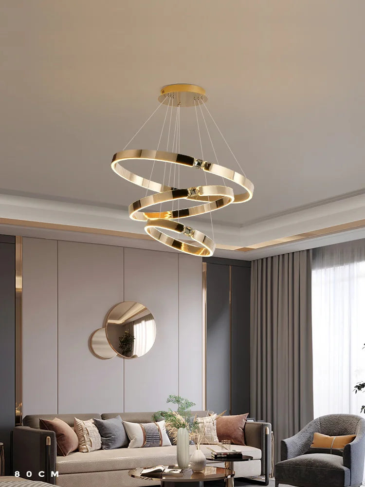 Afralia™ Diamond Ring Chandelier | Nordic Crystal Bedroom and Living Room Luxury Lamp