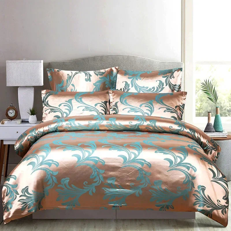 Afralia™ European Satin Jacquard Duvet Cover Set - Smooth & Luxurious Summer Bedding Kit