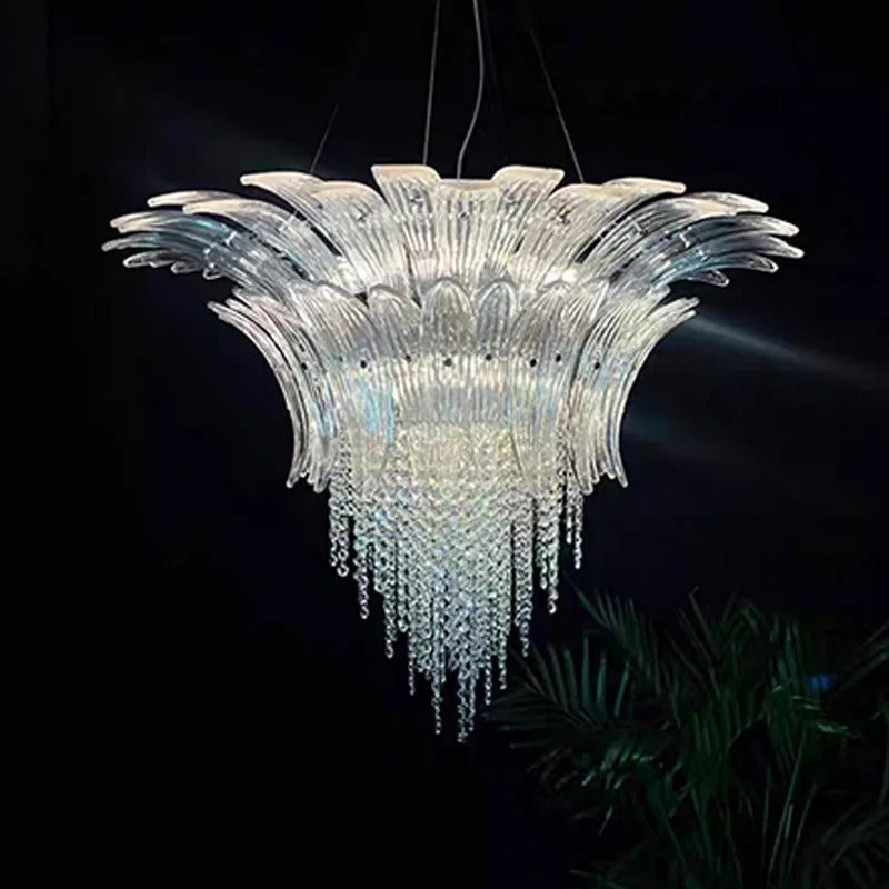 Afralia™ Crystal Chandelier Ceiling Light Fixture for Luxurious Living Rooms