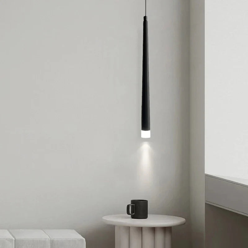 Afralia™ LED Minimalist Pendant Lamp - Black/White for Bedroom, Dining, Coffee Shop Lighting