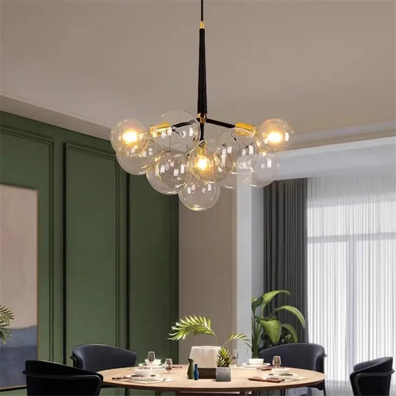 Afralia™ Bubble Chandelier: High Quality LED Lighting for Bedroom and Lounge