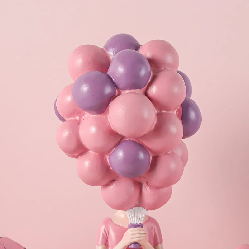 Afralia™ Modern Balloon Girl Figurines: Chic Room Decor & Birthday Gift