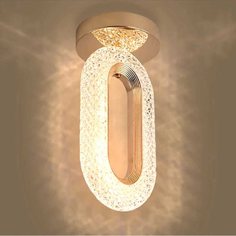 Afralia™ Crystal Oval Gold Ring Pendant Light Chandelier for Living Room & Bedroom