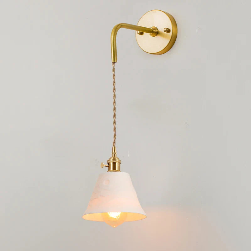 Afralia™ Ceramic LED Wall Sconce - Vintage White, Nordic Minimalism