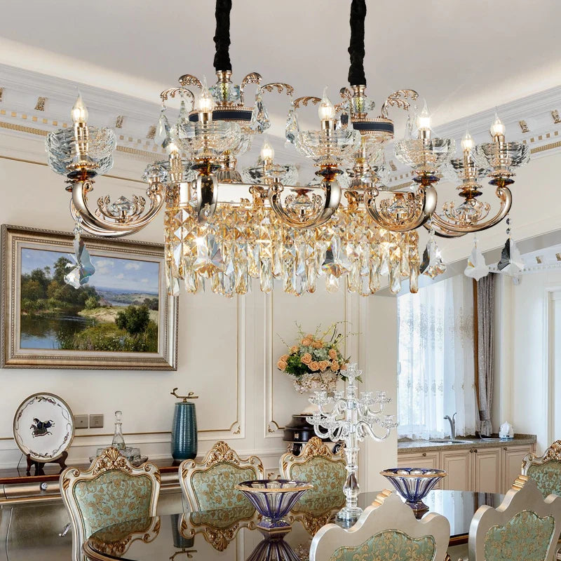 Afralia™ Jade Crystal Chandelier: Elegant European Living Room Lamp