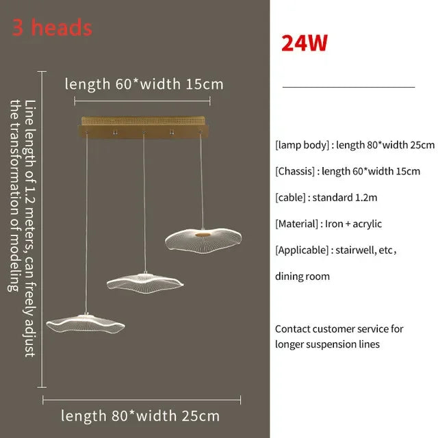 Afralia™ Nordic Lotus Leaf Chandelier for Modern Living Spaces