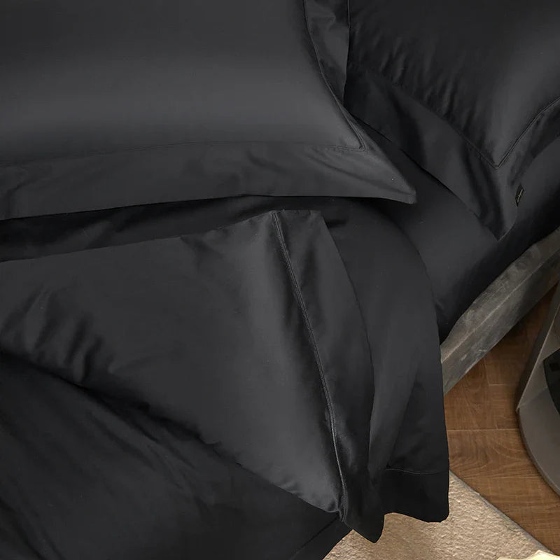 Afralia™ Luxury 1400TC Egyptian Cotton Bedding Set in Silky Black