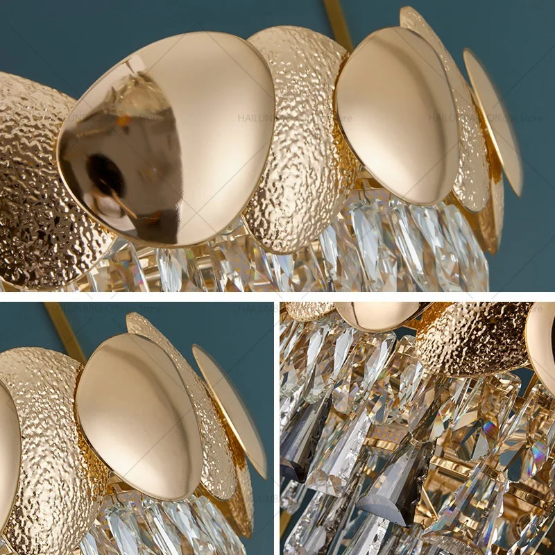 Afralia™ Crystal Chandelier: Modern Elegance for Living Room, Dining Room, Bedroom - Gold Finish