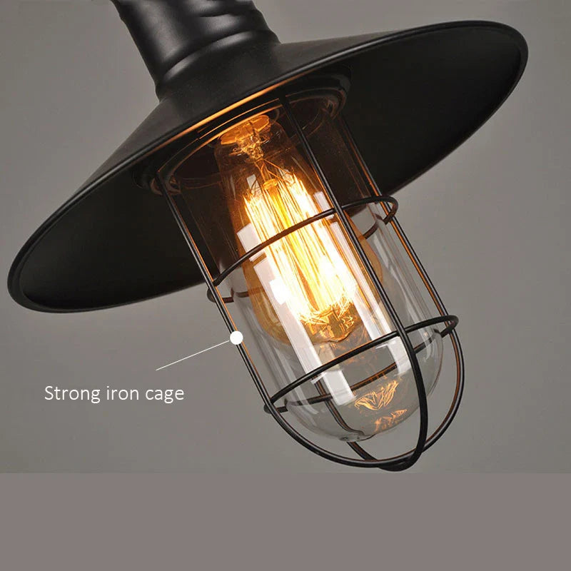 Afralia™ Bird Cage Industrial Chandelier: Retro Black Pendant Light for Restaurant and Bar