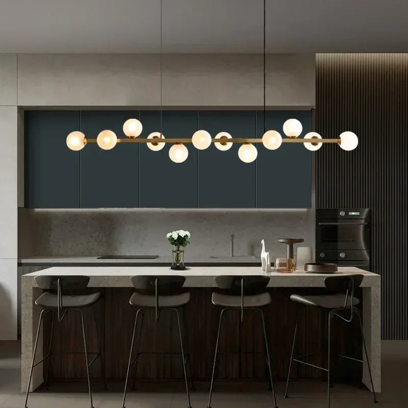 Nordic Glass Ball LED Pendant Lights by Afralia™ - Stylish Chandelier for Home Decor