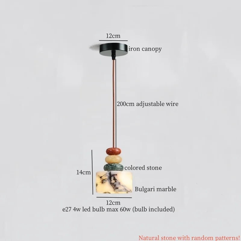 Afralia™ Marble LED Pendant Lights for Kitchen Bedroom Living Room - Nordic Modern Hanging Lamp