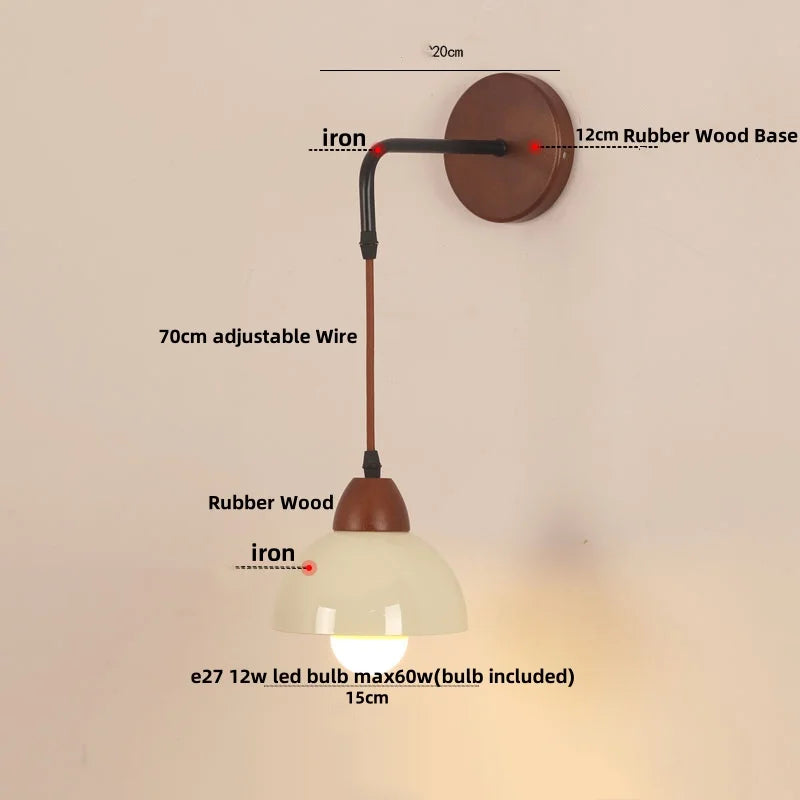 Afralia™ Adjustable LED Wall Light Fixture with Ceramic Wood Base for Home Decor