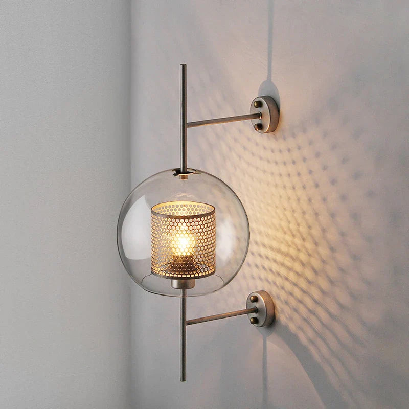 Afralia™ Modern Golden Ball Glass Wall Sconce Fixture for Living Room Home Décor