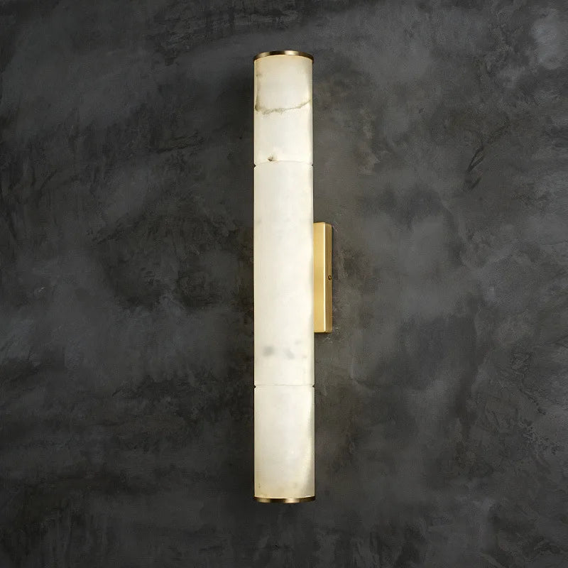 Afralia™ Natural Marble LED Wall Lights Copper Sconces Luxury Bedroom Lamp Art Deco