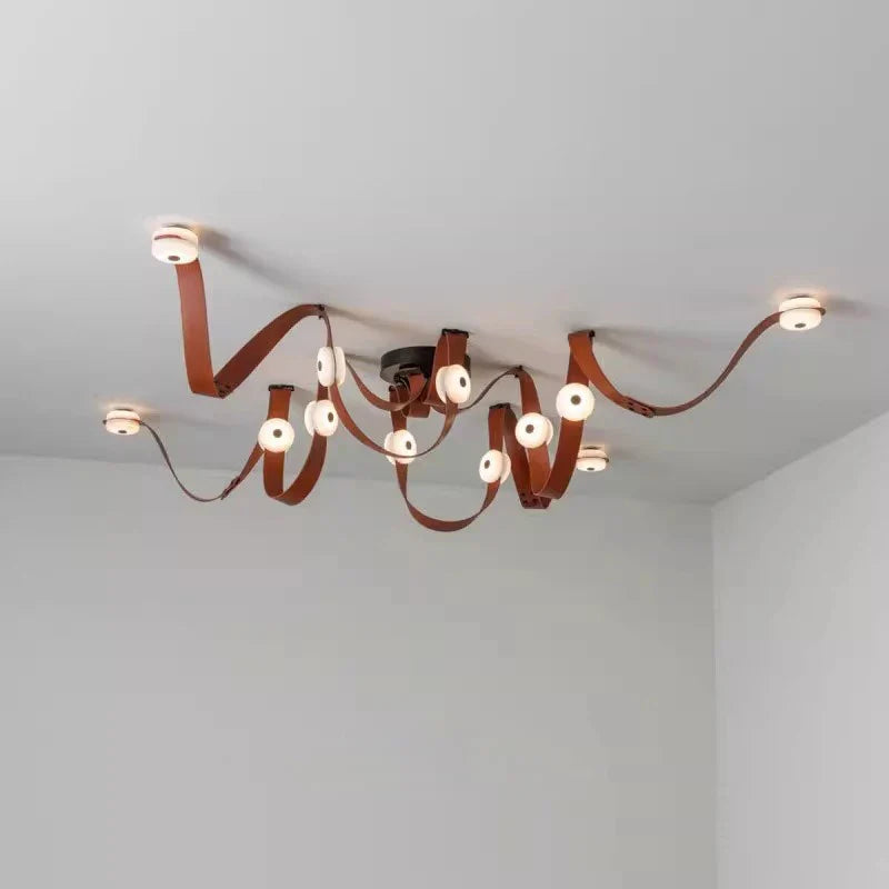 Afralia™ Leather Marble Pendant Lights Luxury Dimmable Fixture Easy Installation Bedroom Living Room Lamp