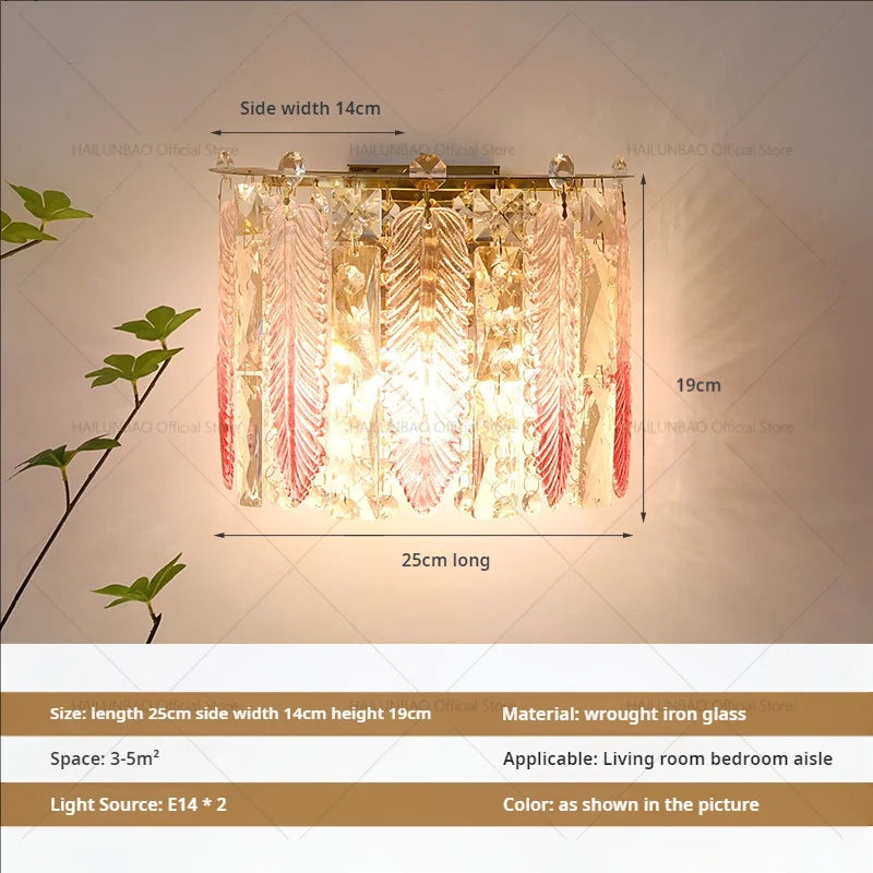 Afralia™ Luxe Crystal Glass Wall Lamp for Aisle, Living Room, Bedroom & Corridor Lighting