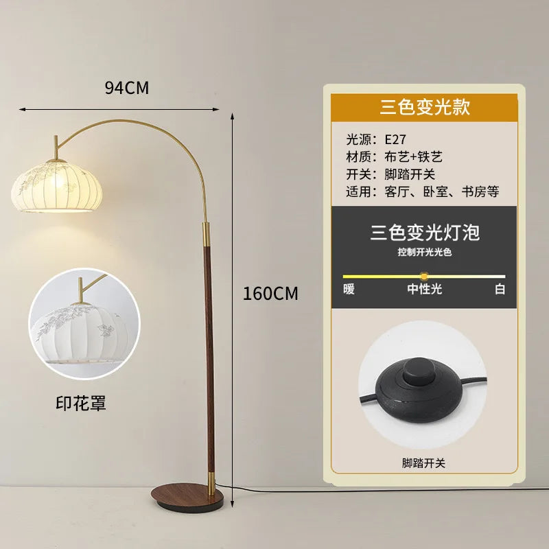 Afralia™ Antique Fishing Floor Lamp for Living Room Bedroom Study