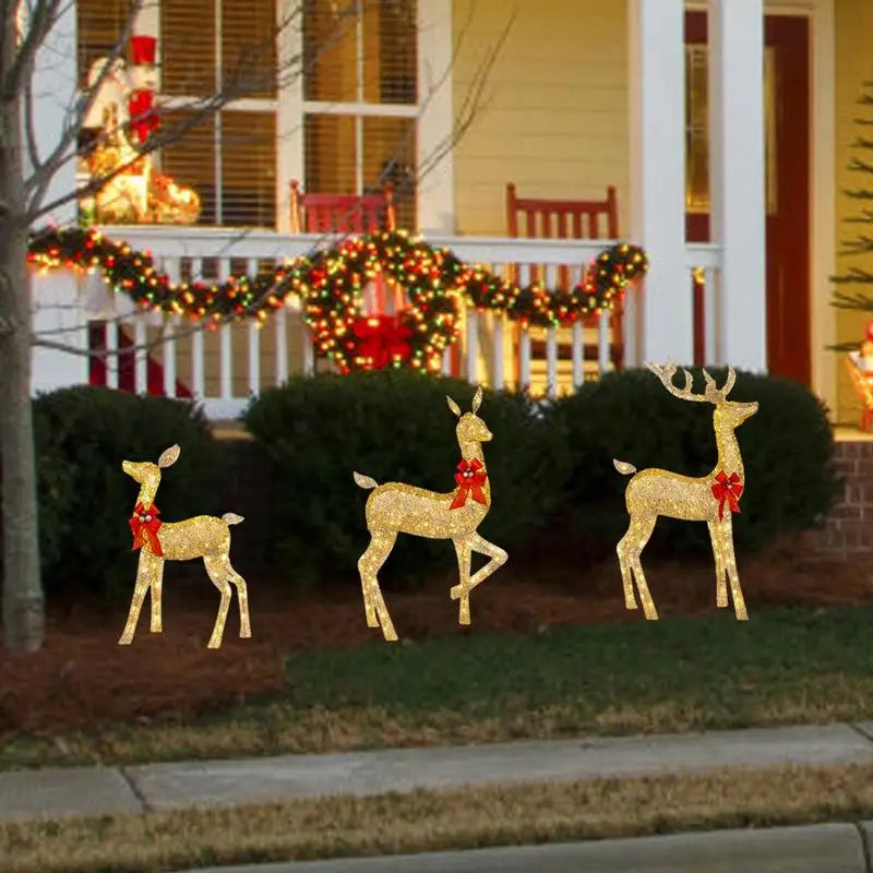 Afralia™ Christmas Reindeer Elk LED Light Outdoor Decor Sculpture