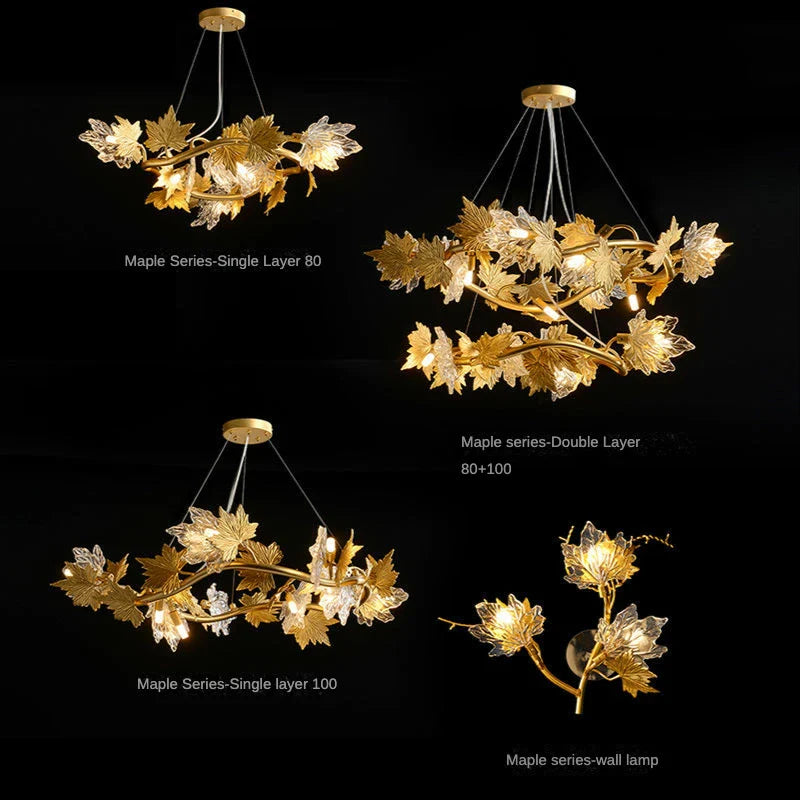 Afralia™ Maple Leaf Branches Chandelier for Living Dining Room - 2023 Design