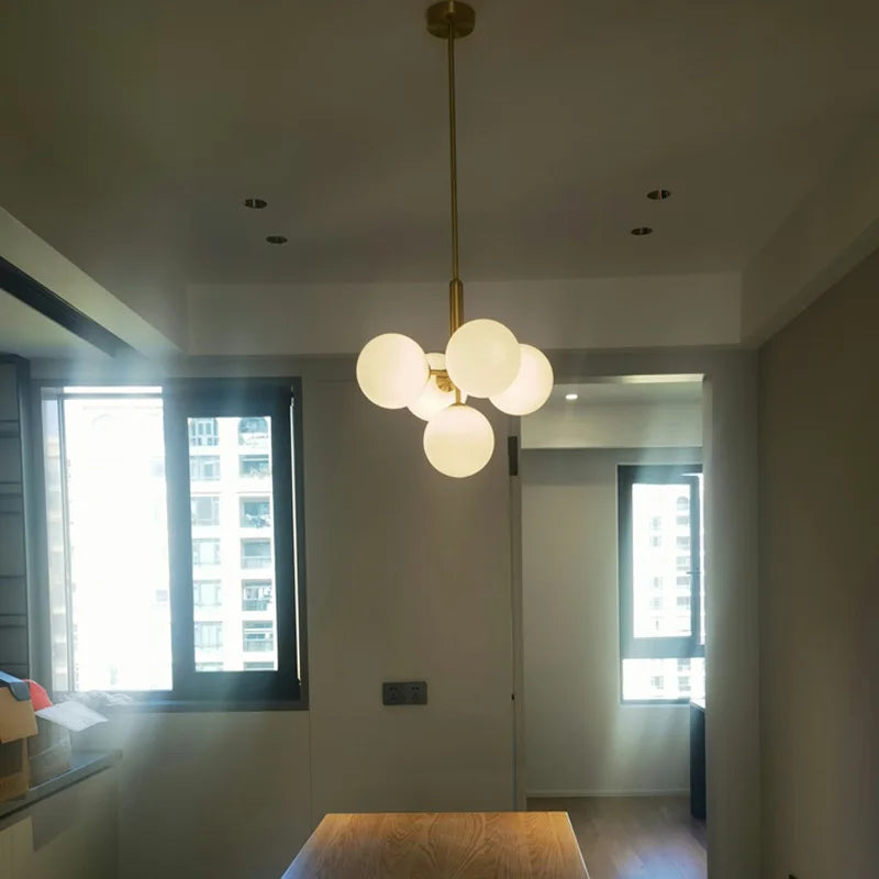 Afralia™ Modern Warm Sphericity Pendant Chandelier for Home Dining Room and Bedroom