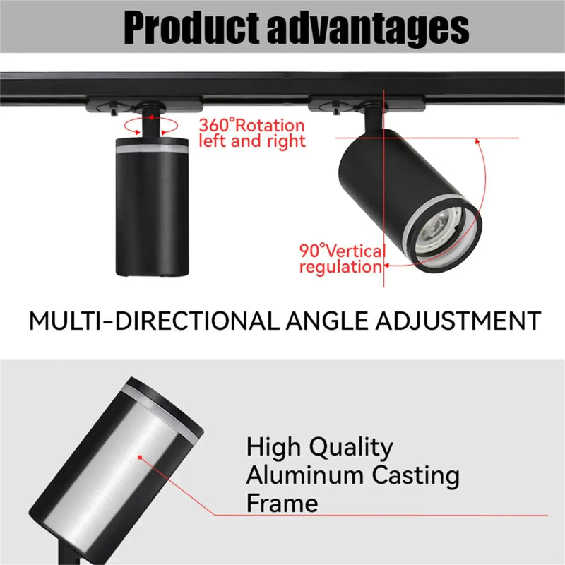 Afralia™ Track Light Clothing Store Set GU10 Focus LED Rail Spot DIY Fixture Shop