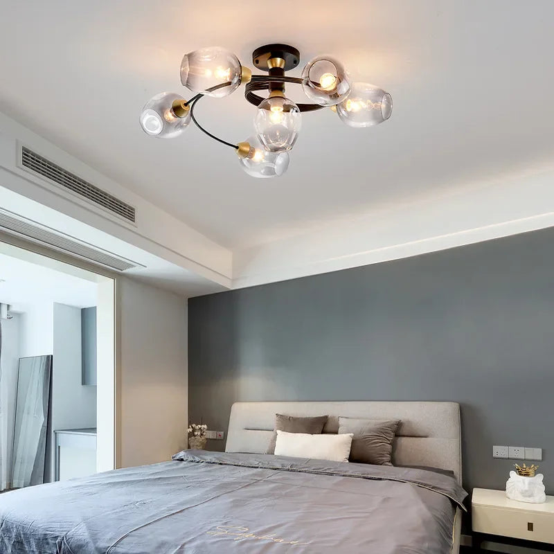 Afralia™ Nordic Glass Chandelier: Bedroom Dining Room Pendant Light Luminaires