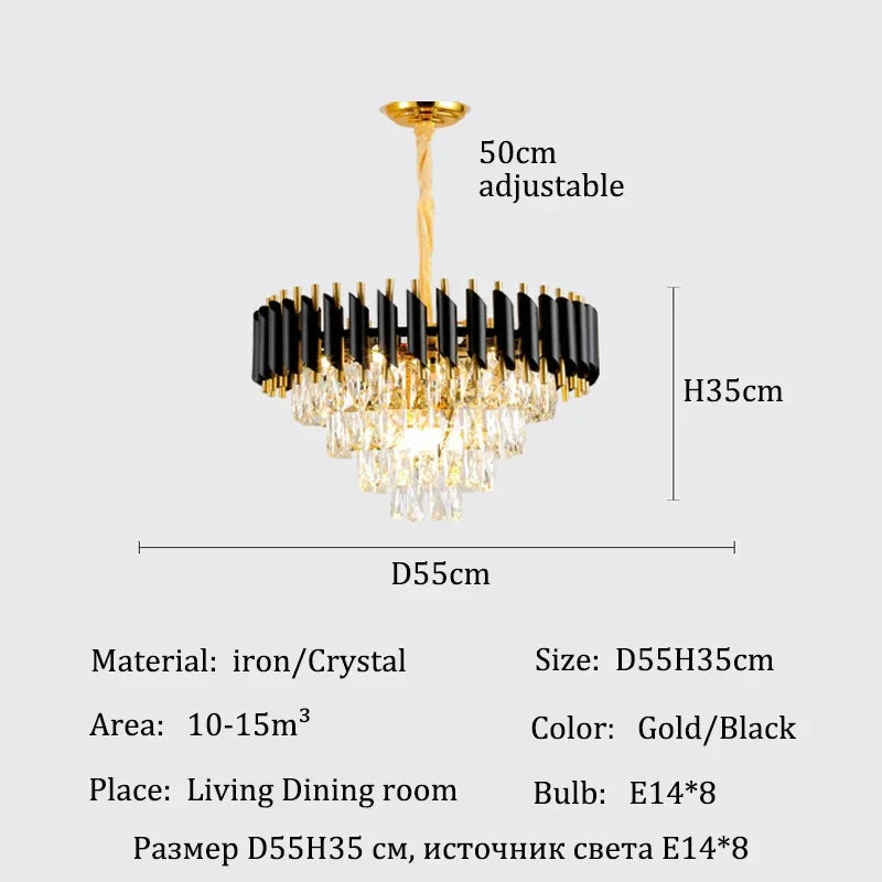 Afralia™ Crystal Ceiling Pendant Lights: Luxury Chandelier for Home Villa Living Dining Room