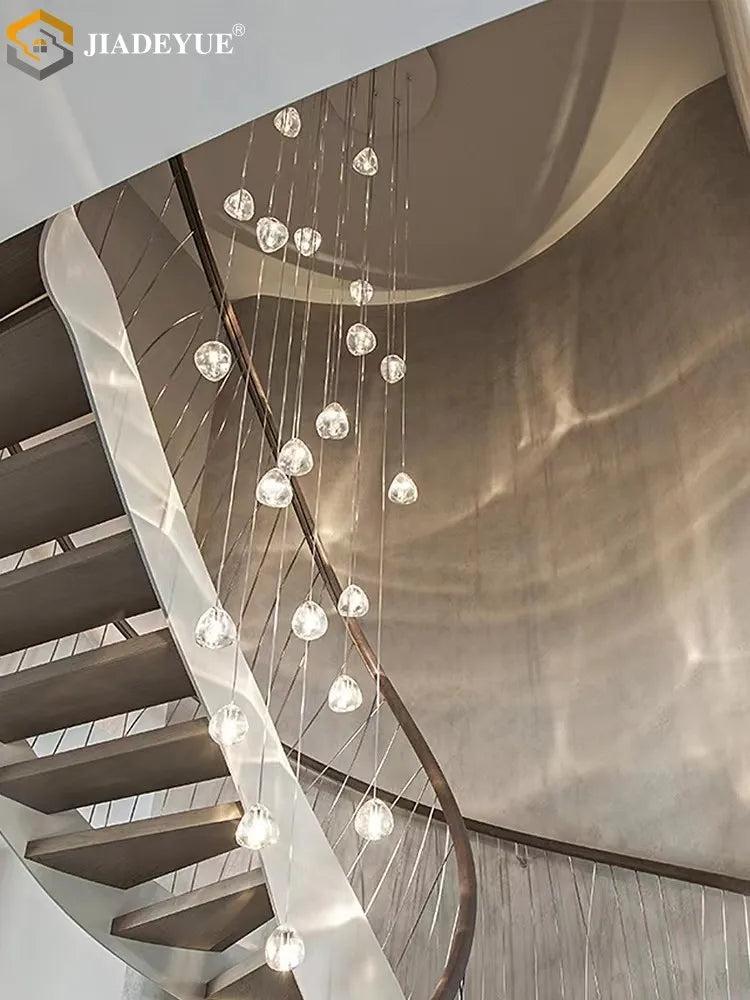 Afralia™ Crystal Ball Nordic LED Chandelier - Modern Staircase Decorative Lighting
