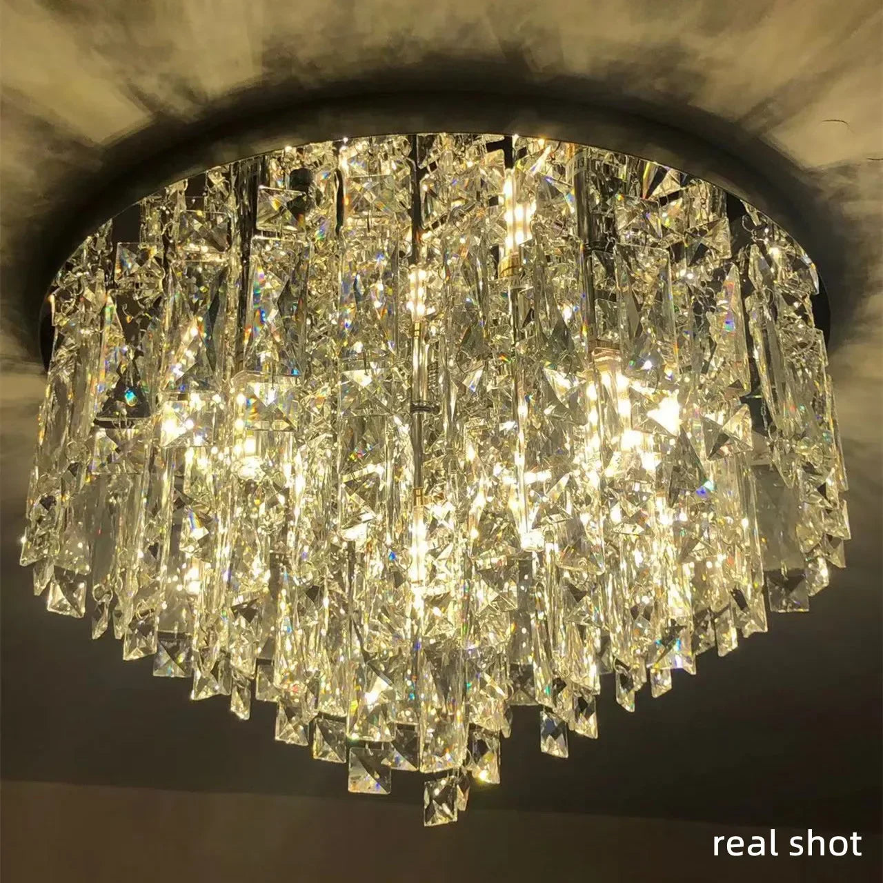 Afralia™ Crystal Steel LED Ceiling Chandelier, Modern Art Deco Lighting Fixture
