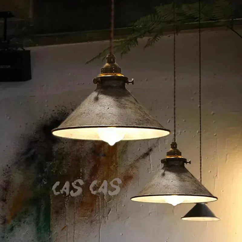 Afralia™ Industrial Vintage Pendant Light Iron Hanging Ceiling Lamps for Home Decor