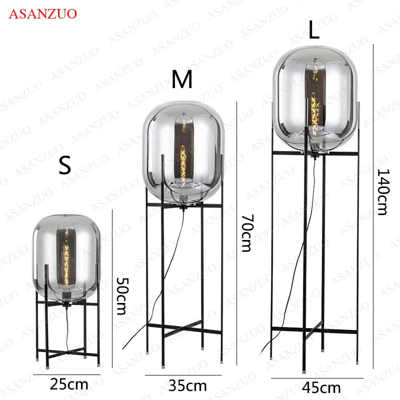 Afralia™ Nordic Glass Floor Lamp for Modern Living Room and Bedroom Lighting