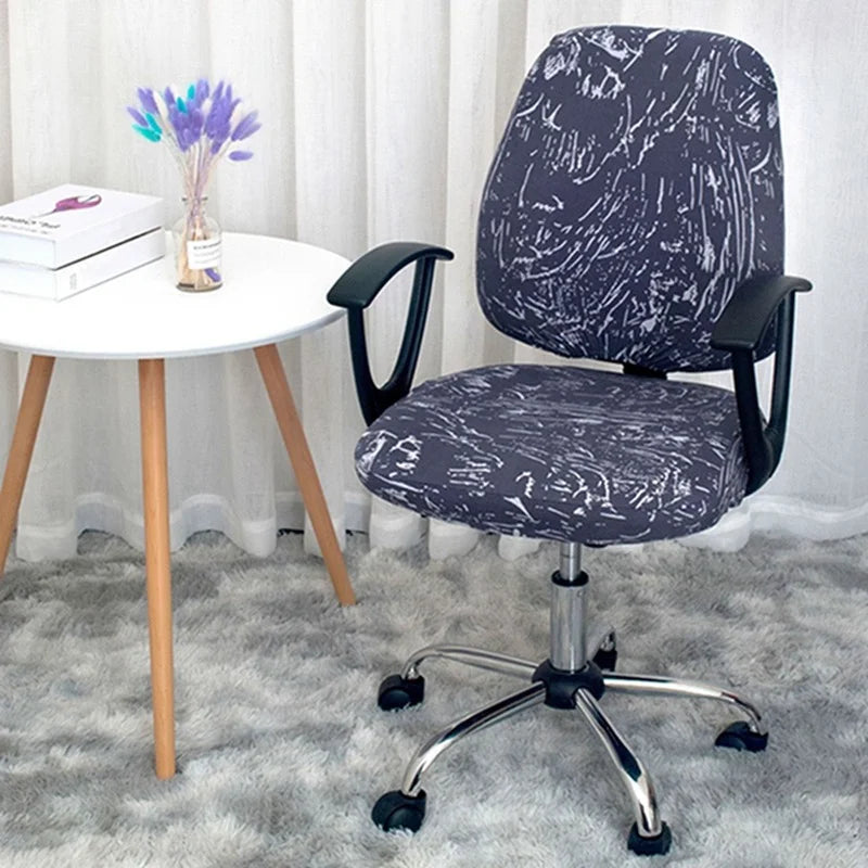 Afralia™ Printed Spandex Chair Cover: Universal Office Chair Protector for Comfort and Style