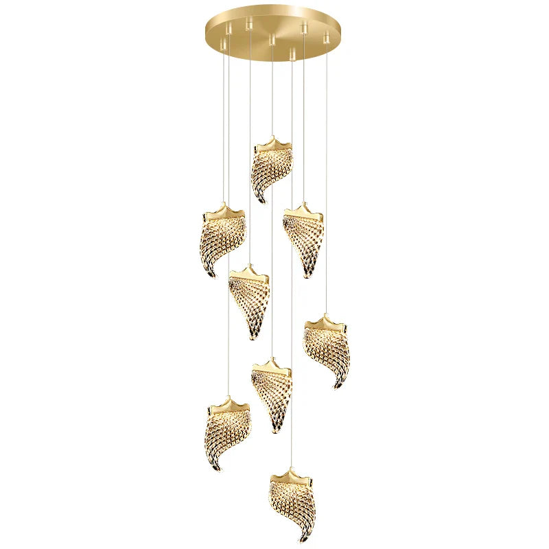 Afralia™ LED Staircase Chandelier: Modern Loft Lighting Fixture for Living & Dining Room