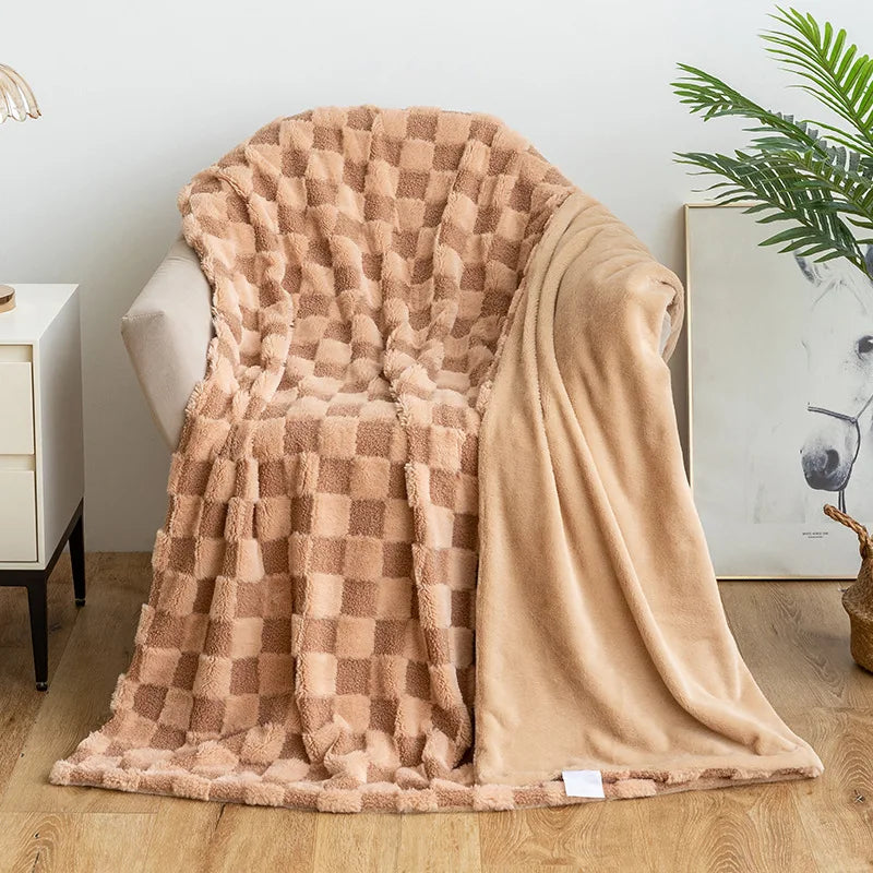 Afralia™ Geometric Jacquard Flannel Sofa Cover - All Seasons Bed Sheets