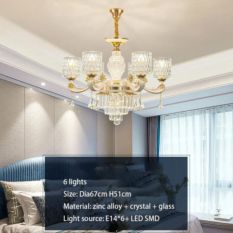 Afralia™ Crystal Luxury Chandelier for Home Living Room Dining Bedroom Villa Hall