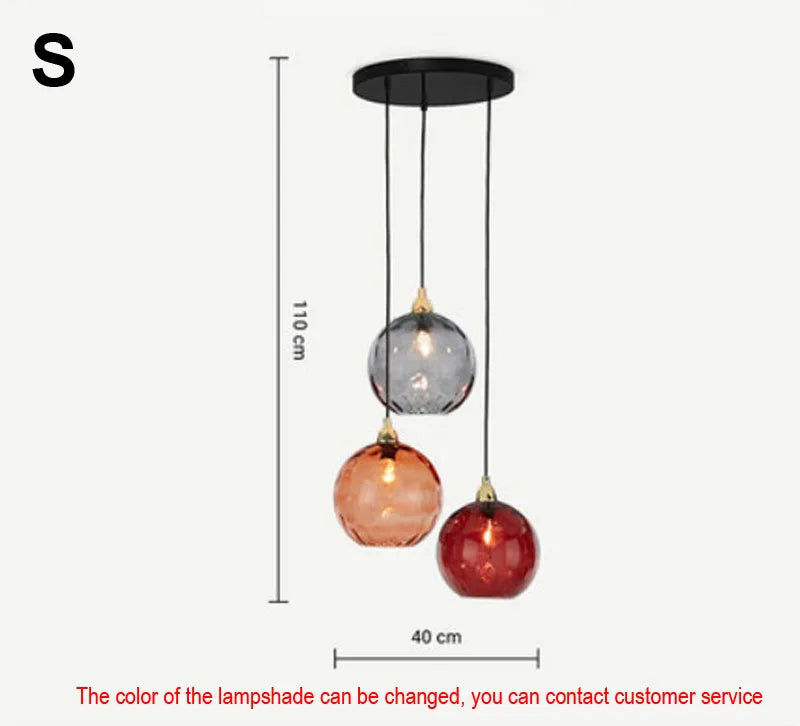 Afralia™ Glass Ball Lustre Pendant Lights - Modern Kitchen Hanging Fixture