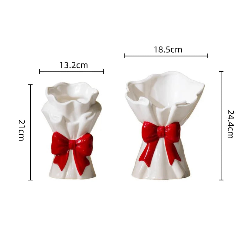 Afralia™ Ceramic Handicrafts Vase Bouquet - Home Decoration & Terrarium Accessories